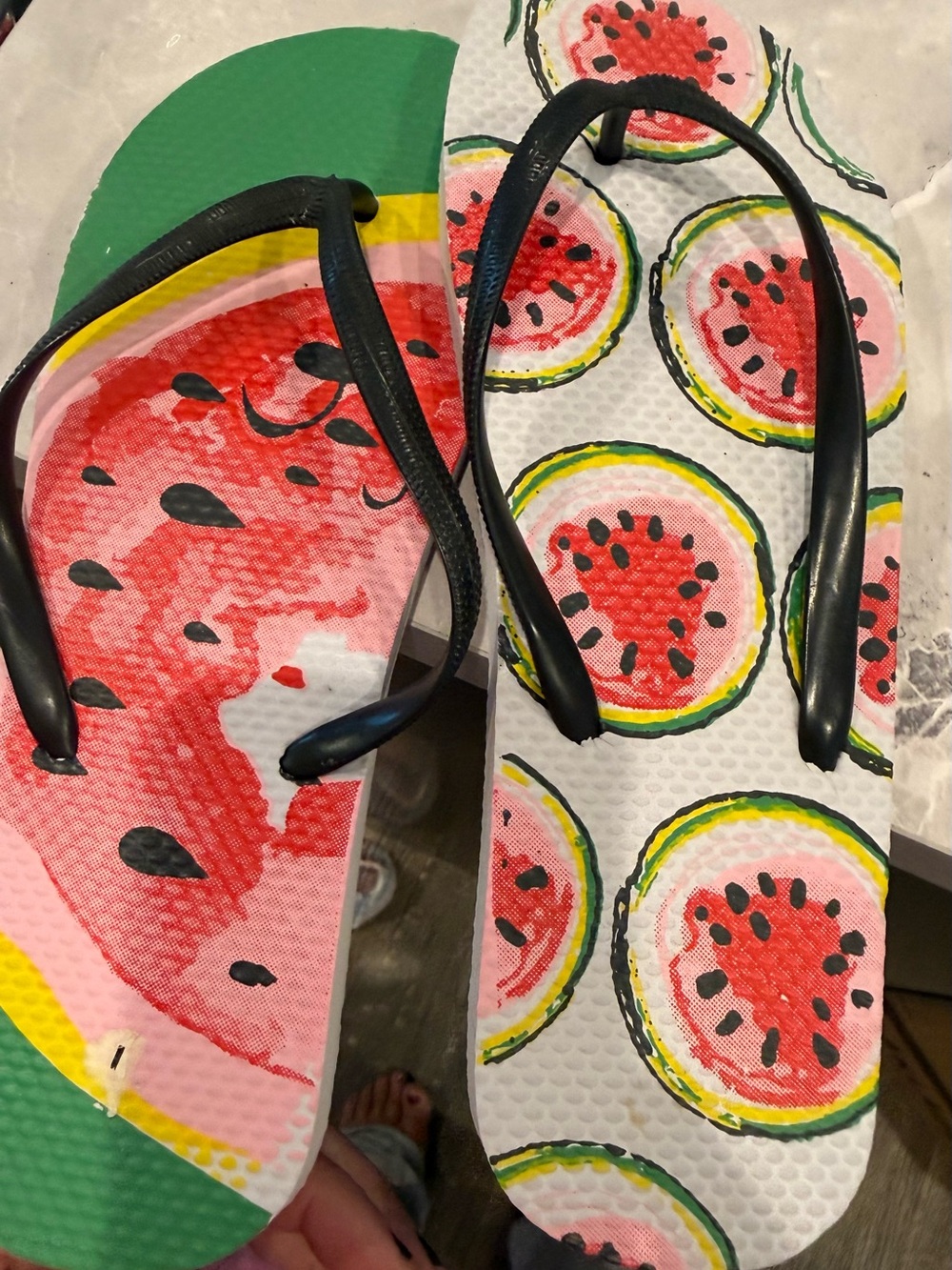 Watermelon Print Flip Flops - Bright Summer Sandals